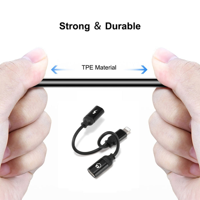 ENKAY ENK-AT104 Cable de conversión de adaptador de aleación de aluminio de 8 pines a doble 8 pines para escuchar canciones