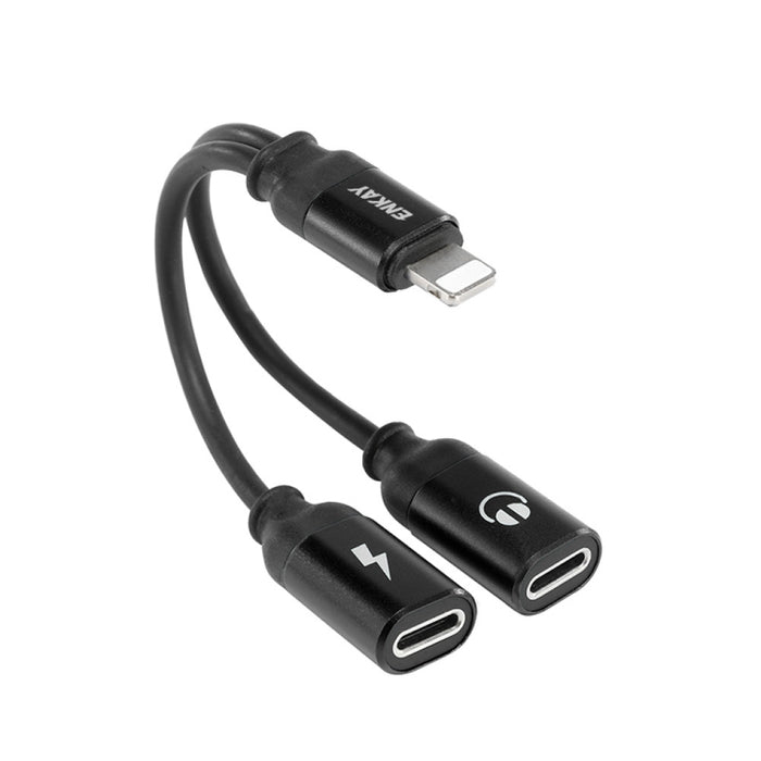 ENKAY ENK-AT104 Cable de conversión de adaptador de aleación de aluminio de 8 pines a doble 8 pines para escuchar canciones
