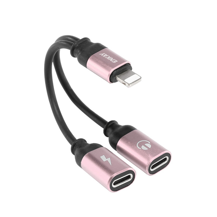 ENKAY ENK-AT104 Cable de conversión de adaptador de aleación de aluminio de 8 pines a doble 8 pines para escuchar canciones