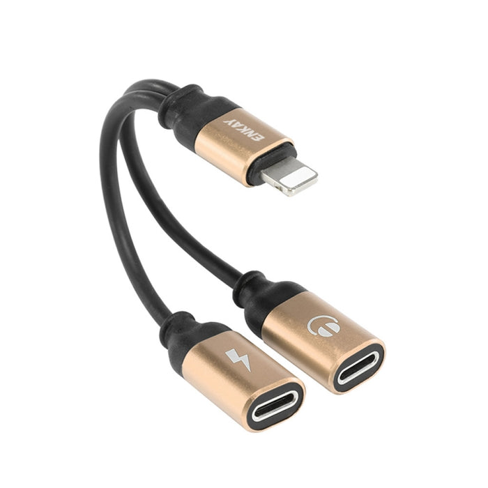 ENKAY ENK-AT104 Cable de conversión de adaptador de aleación de aluminio de 8 pines a doble 8 pines para escuchar canciones
