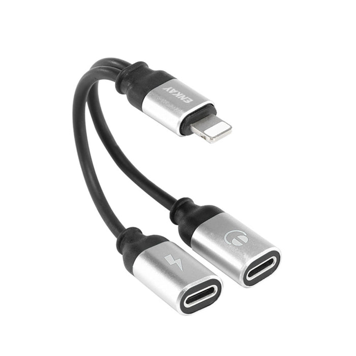ENKAY ENK-AT104 Cable de conversión de adaptador de aleación de aluminio de 8 pines a doble 8 pines para escuchar canciones