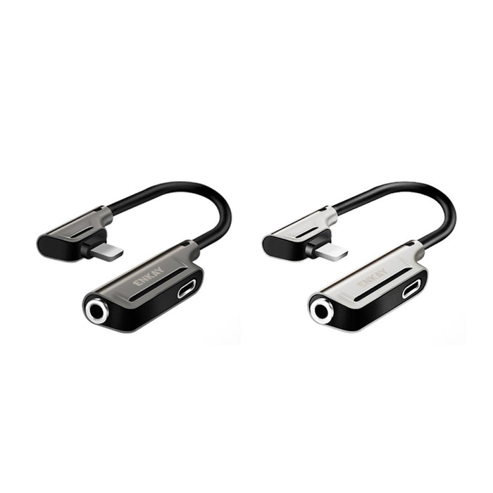 ENKAY ENK-AT103 Convertidor de interfaces de carga de 8 pines a 3,5 mm Audio y 8 pines Adaptador de aleación de zinc, 3.5mm Audio ＆ 8 Pin Charging