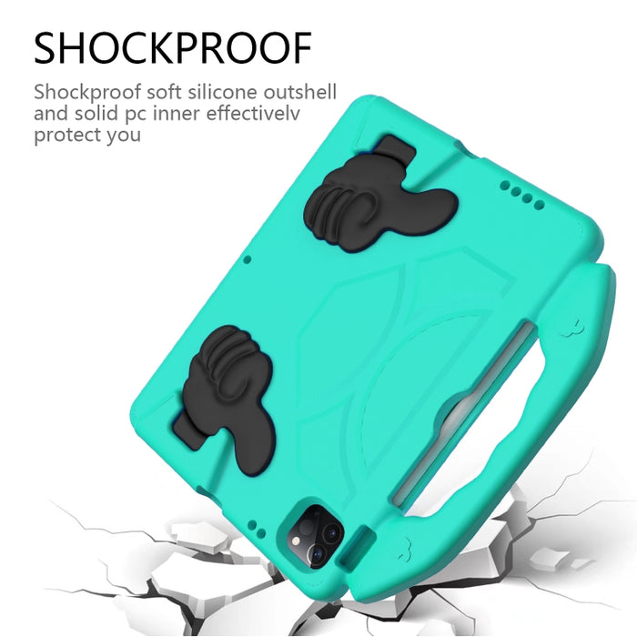Cáscara protectora de la cubierta anticaída plana material de los niños de EVA con el soporte del pulgar, iPad Air 2022 / 2020 10.9