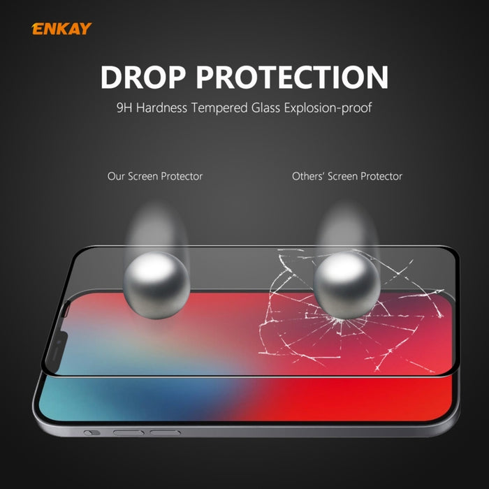 ENKAY Hat-Prince 0.26mm 9H 6D Protector de vidrio templado de cobertura total curvo, For iPhone 12 mini, For iPhone 12 / 12 Pro, For iPhone 12 Pro Max