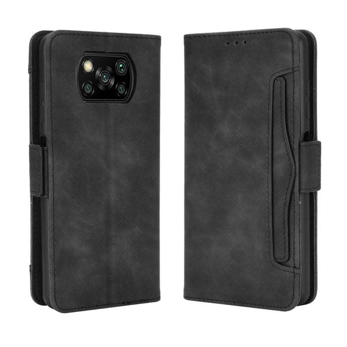 Para Xiaomi Poco X3 Estuche de cuero con patrón de piel de becerro estilo billetera NFC, con ranura para tarjeta separada, For Xiaomi Poco X3 NFC