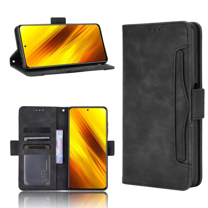 Para Xiaomi Poco X3 Estuche de cuero con patrón de piel de becerro estilo billetera NFC, con ranura para tarjeta separada, For Xiaomi Poco X3 NFC