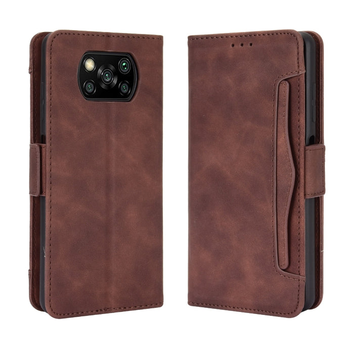 Para Xiaomi Poco X3 Estuche de cuero con patrón de piel de becerro estilo billetera NFC, con ranura para tarjeta separada, For Xiaomi Poco X3 NFC