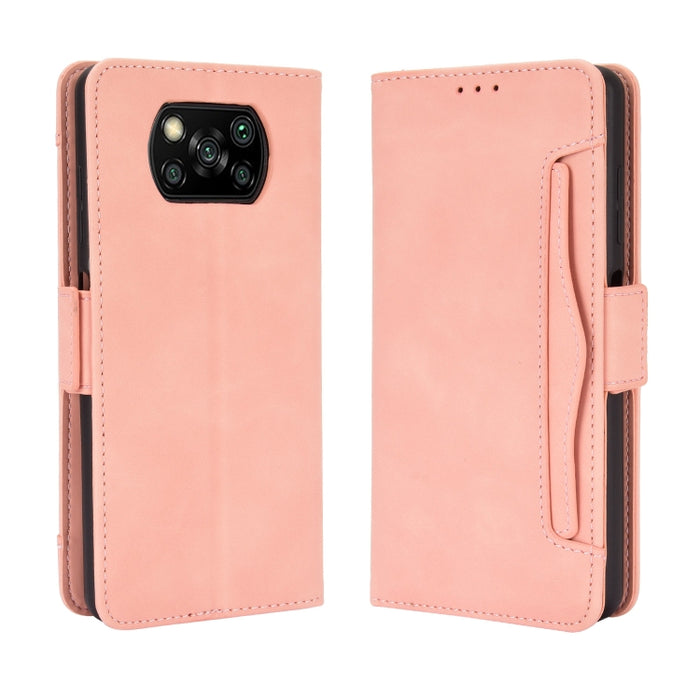 Para Xiaomi Poco X3 Estuche de cuero con patrón de piel de becerro estilo billetera NFC, con ranura para tarjeta separada, For Xiaomi Poco X3 NFC