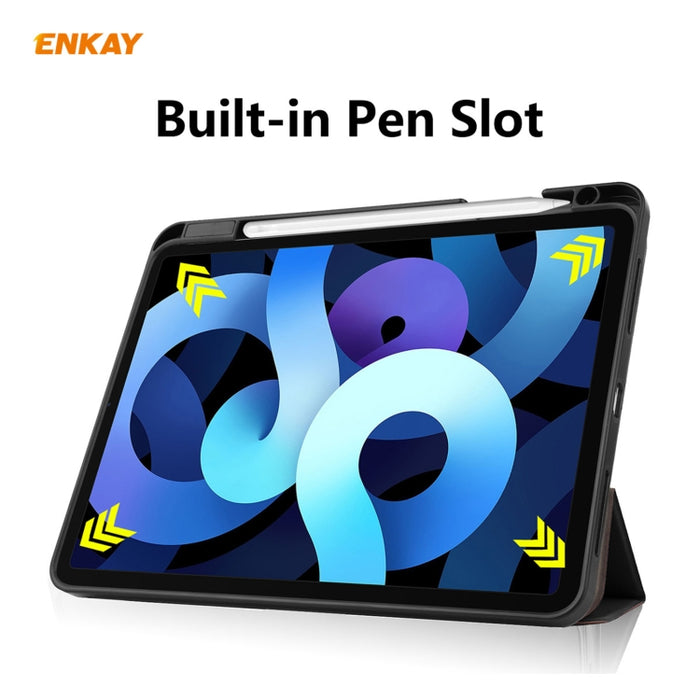 Para iPad Air 2020 10.9 / iPad Pro 11 2018 ENKAY ENK-8015 Funda inteligente de cuero PU + TPU con ranura para bolígrafo, For iPad Air 11 2024 / Pro 11 2018 / Air 10.9 2022