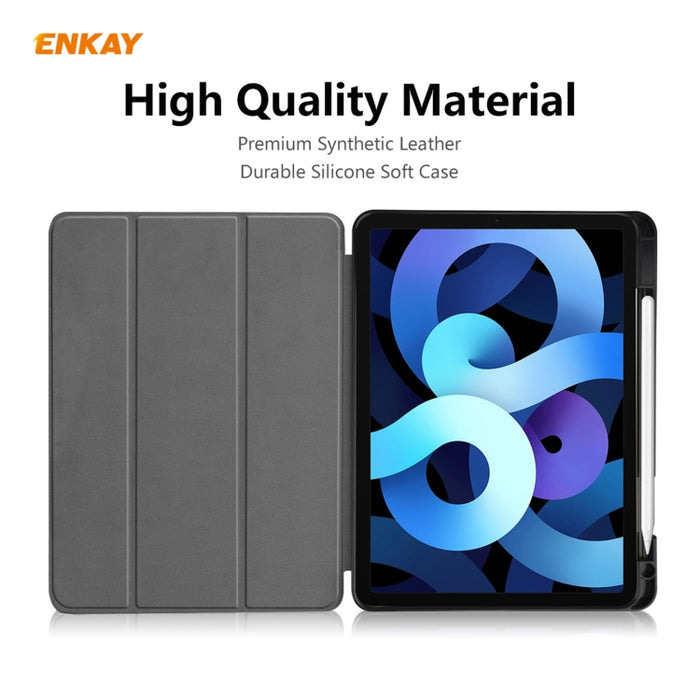 Para iPad Air 2020 10.9 / iPad Pro 11 2018 ENKAY ENK-8015 Funda inteligente de cuero PU + TPU con ranura para bolígrafo, For iPad Air 11 2024 / Pro 11 2018 / Air 10.9 2022