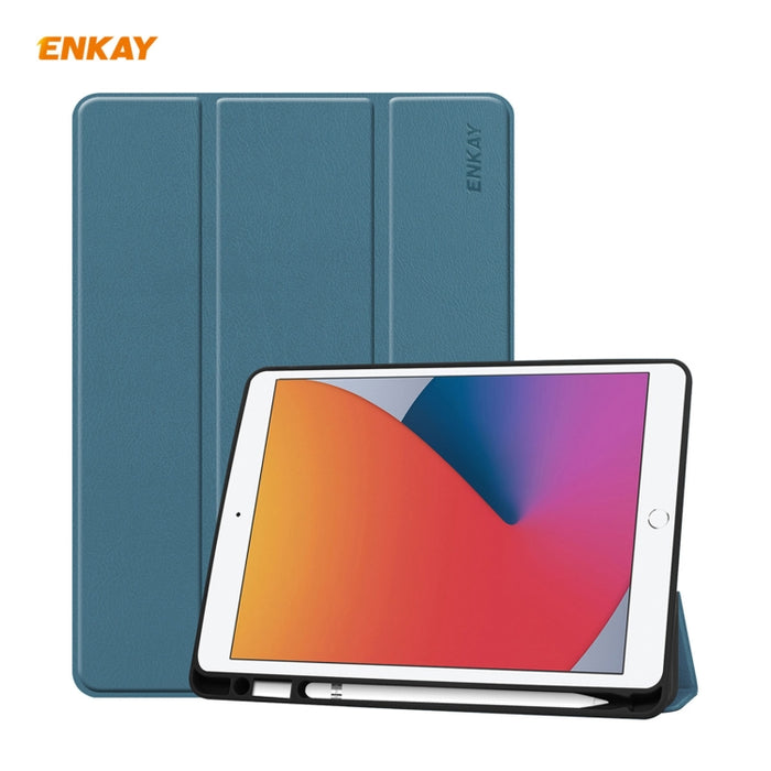 Para iPad 10.2 2020 / 2019 ENKAY ENK-8016 Funda inteligente de cuero PU + TPU con ranura para bolígrafo, For iPad 10.2 2021 / 2020 / 2019