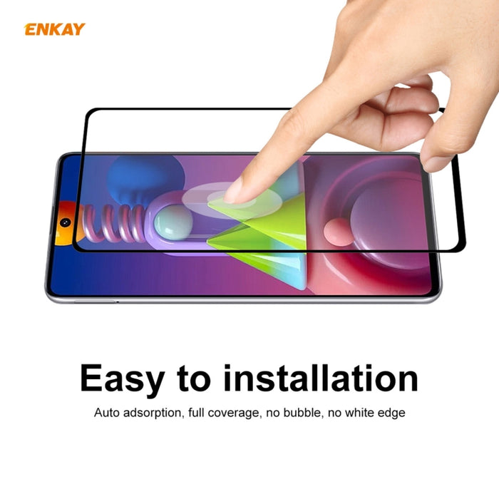 2 PCS ENKAY Hat-Prince Full Glue 0.26mm 9H 2.5D Película de cobertura total de vidrio templado, For Samsung Galaxy M51, For Samsung Galaxy A42 5G, For Xiaomi Poco X3 / X3 NFC