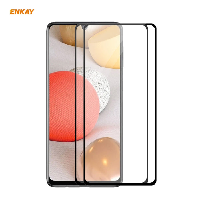 2 PCS ENKAY Hat-Prince Full Glue 0.26mm 9H 2.5D Película de cobertura total de vidrio templado, For Samsung Galaxy M51, For Samsung Galaxy A42 5G, For Xiaomi Poco X3 / X3 NFC