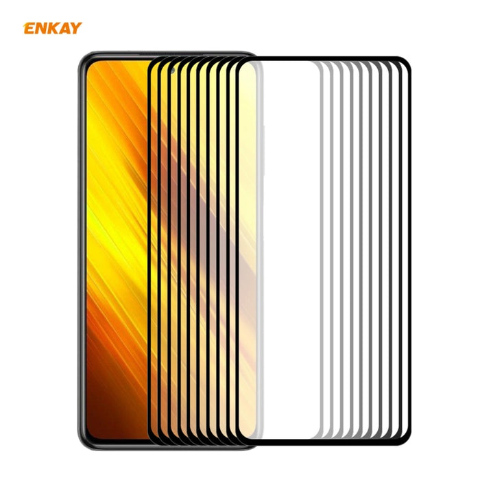 10 PCS ENKAY Hat-Prince Full Glue 0.26mm 9H 2.5D Película de cobertura total de vidrio templado, For Samsung Galaxy M51, For Samsung Galaxy A42 5G, For Xiaomi Poco X3 / X3 NFC(10pcs)
