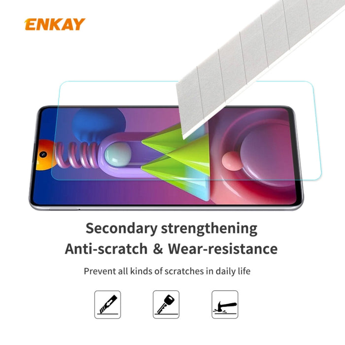 2 PCS ENKAY Hat-Prince 0.26mm 9H 2.5D Película de vidrio templado de borde curvo, For Samsung Galaxy M51, For Samsung Galaxy A42 5G, For Xiaomi Poco X3 / X3 NFC