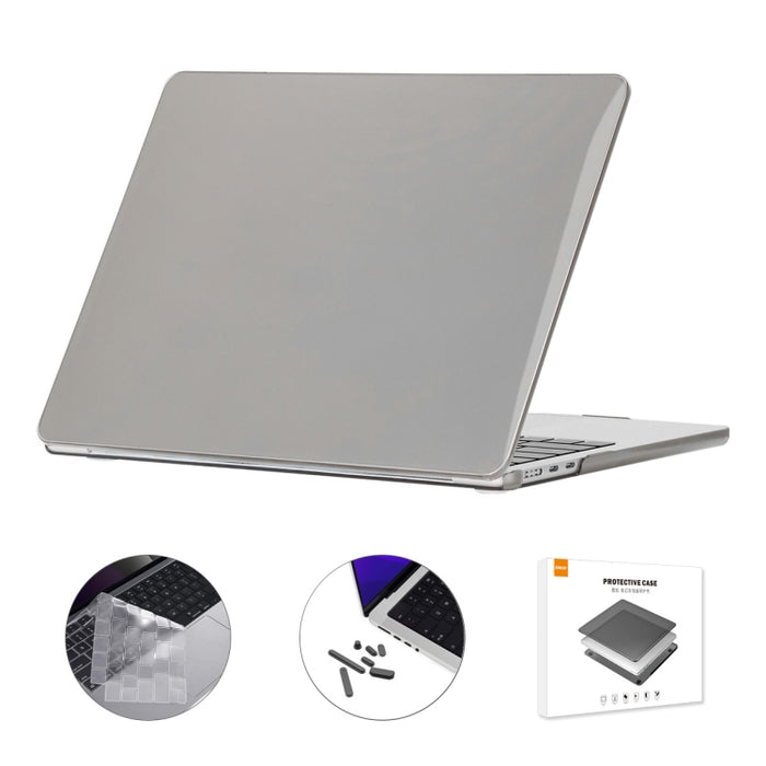 ENKAY 3 en 1 funda de cristal para portátil con película de teclado TPU/tapones antipolvo para MacBook Air 13,6 2022 A2681 versión de EE. UU., 3 in 1 US Version