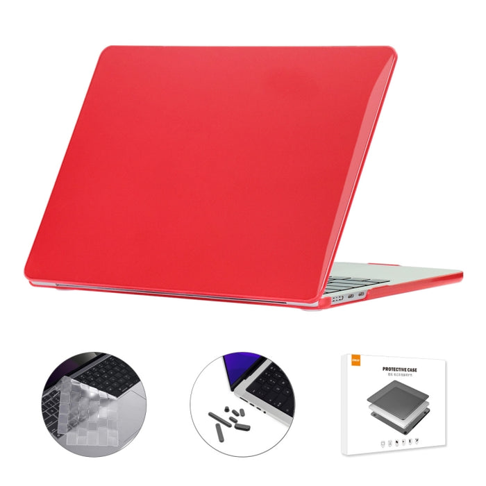 ENKAY 3 en 1 funda de cristal para portátil con película de teclado TPU/tapones antipolvo para MacBook Air 13,6 2022 A2681 versión de EE. UU., 3 in 1 US Version