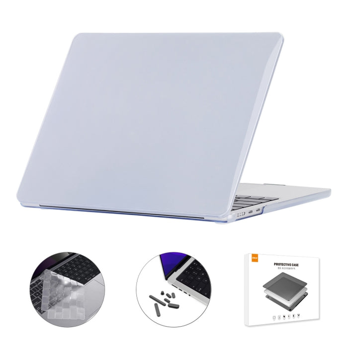 ENKAY 3 en 1 funda de cristal para portátil con película de teclado TPU/tapones antipolvo para MacBook Air 13,6 2022 A2681 versión de EE. UU., 3 in 1 US Version
