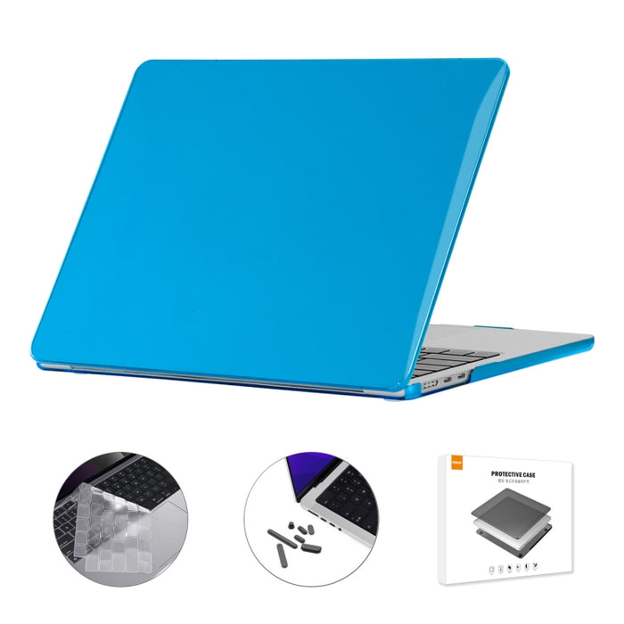 ENKAY 3 en 1 funda de cristal para portátil con película de teclado TPU/tapones antipolvo para MacBook Air 13,6 2022 A2681 versión de EE. UU., 3 in 1 US Version