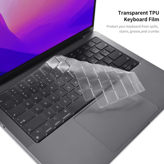 ENKAY 3 en 1 funda de cristal para portátil con película de teclado TPU/tapones antipolvo para MacBook Air 13,6 2022 A2681 versión de EE. UU., 3 in 1 US Version