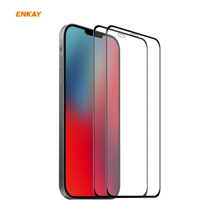 2 PCS ENKAY Hat-Prince 0.26mm 9H 6D Protector de vidrio templado de cobertura total curvo, For iPhone 12 mini, For iPhone 12 / 12 Pro, For iPhone 12 Pro Max