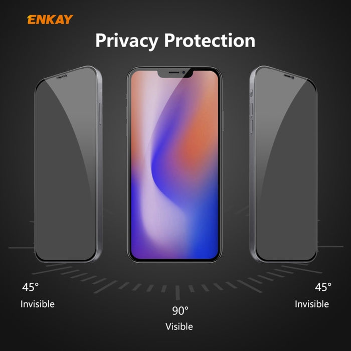 5 PCS ENKAY Hat-Prince 0.26mm 9H 6D Privacidad Anti-spy Película de vidrio templado de pantalla completa, For iPhone 12 mini 5.4, For iPhone 12 / 12 Pro 6.1, For iPhone 12 Pro Max 6.7
