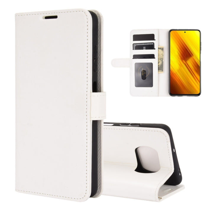 Para Xiaomi Poco X3 R64 Texture Single Horizontal Flip Funda protectora con soporte y ranuras para tarjetas y billetera y marco de fotos, For Xiaomi Poco X3