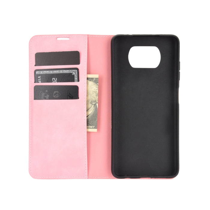 Para Xiaomi Poco X3/X3 NFC Retro-skin Business Funda de cuero con succión magnética con soporte y ranuras para tarjetas y billetera, For Xiaomi Poco X3