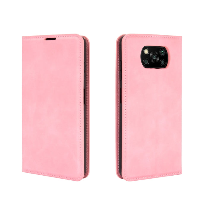 Para Xiaomi Poco X3/X3 NFC Retro-skin Business Funda de cuero con succión magnética con soporte y ranuras para tarjetas y billetera, For Xiaomi Poco X3