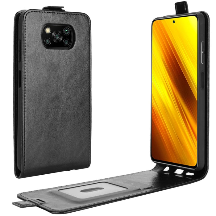 Para Xiaomi Poco X3/X3 NFC R64 Textura Funda protectora de cuero con tapa vertical individual con ranuras para tarjetas y marco de fotos, For Xiaomi Poco X3