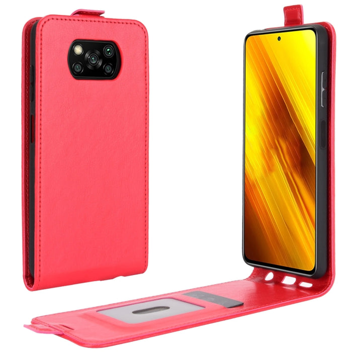 Para Xiaomi Poco X3/X3 NFC R64 Textura Funda protectora de cuero con tapa vertical individual con ranuras para tarjetas y marco de fotos, For Xiaomi Poco X3