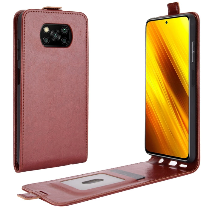 Para Xiaomi Poco X3/X3 NFC R64 Textura Funda protectora de cuero con tapa vertical individual con ranuras para tarjetas y marco de fotos, For Xiaomi Poco X3