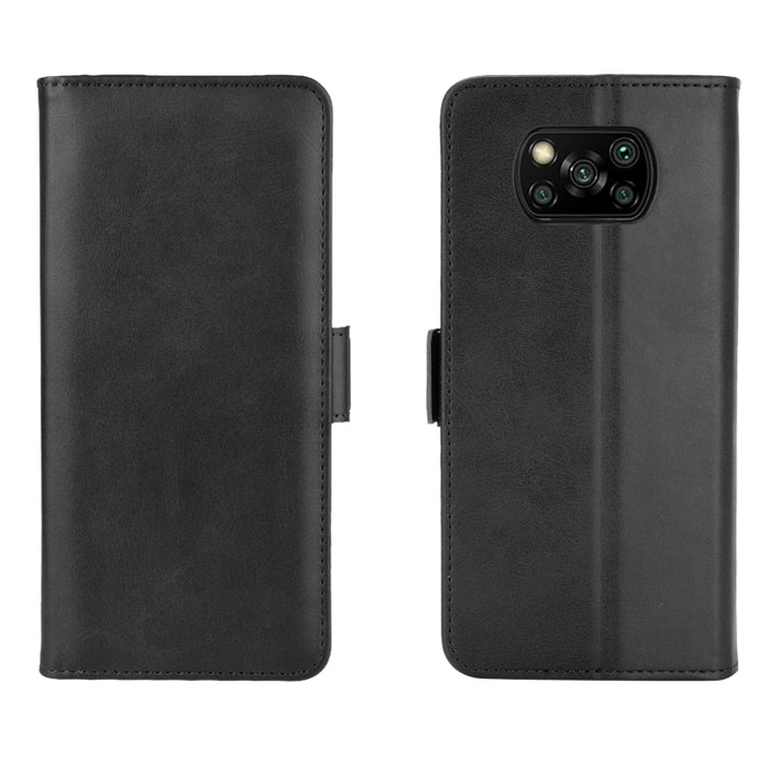 Para Xiaomi Poco X3/X3 NFC Hebilla magnética de doble cara Funda de cuero con tapa horizontal con soporte y ranuras para tarjetas y billetera, For Xiaomi Poco X3