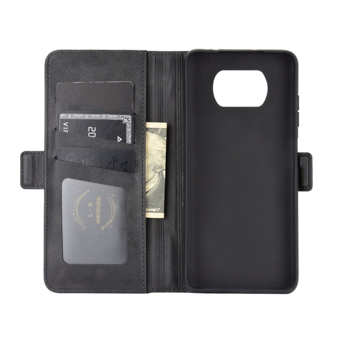 Para Xiaomi Poco X3/X3 NFC Hebilla magnética de doble cara Funda de cuero con tapa horizontal con soporte y ranuras para tarjetas y billetera, For Xiaomi Poco X3