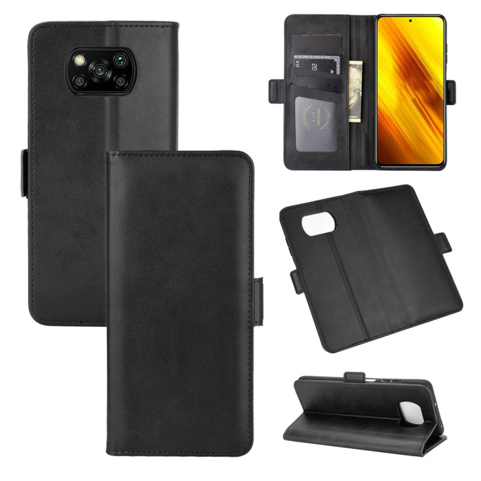 Para Xiaomi Poco X3/X3 NFC Hebilla magnética de doble cara Funda de cuero con tapa horizontal con soporte y ranuras para tarjetas y billetera, For Xiaomi Poco X3