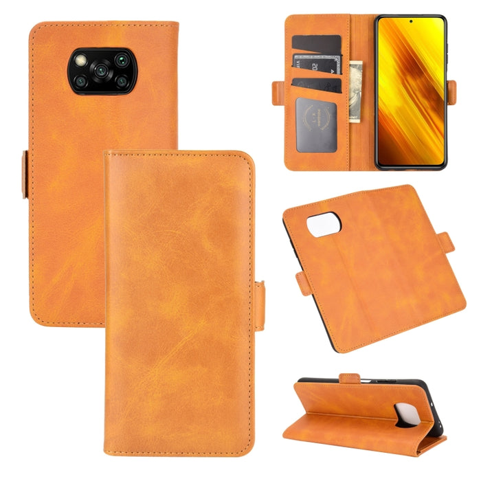 Para Xiaomi Poco X3/X3 NFC Hebilla magnética de doble cara Funda de cuero con tapa horizontal con soporte y ranuras para tarjetas y billetera, For Xiaomi Poco X3