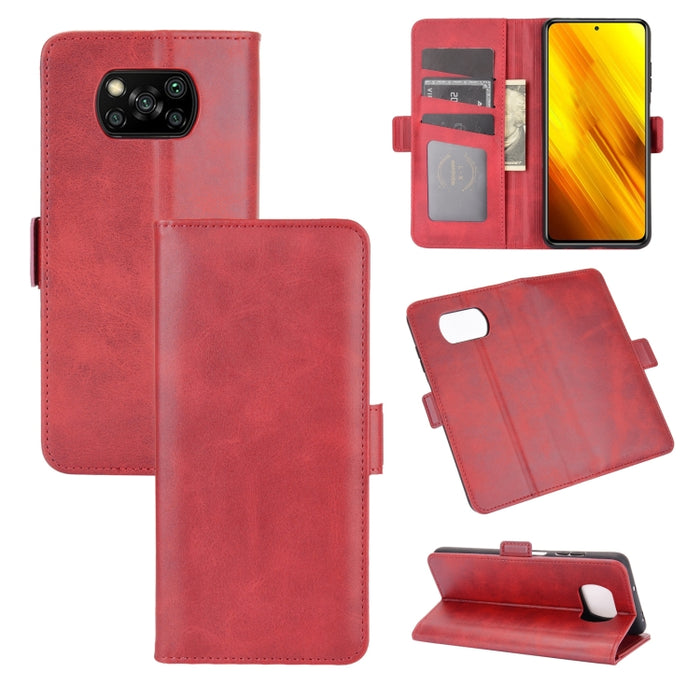 Para Xiaomi Poco X3/X3 NFC Hebilla magnética de doble cara Funda de cuero con tapa horizontal con soporte y ranuras para tarjetas y billetera, For Xiaomi Poco X3