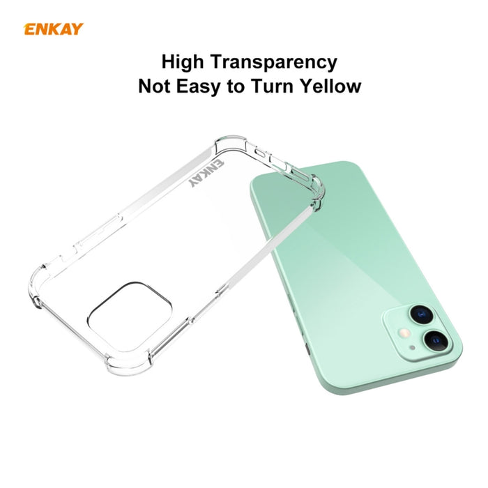 Hat-Prince ENKAY 2 en 1 Estuche blando de TPU transparente Cubierta a prueba de golpes + 0.26 mm 9H 2.5D Pegamento completo Cobertura completa Película protectora de vidrio templado, For iPhone 12 mini, For iPhone 12 / 12 Pro, For iPhone 12 Pro Max