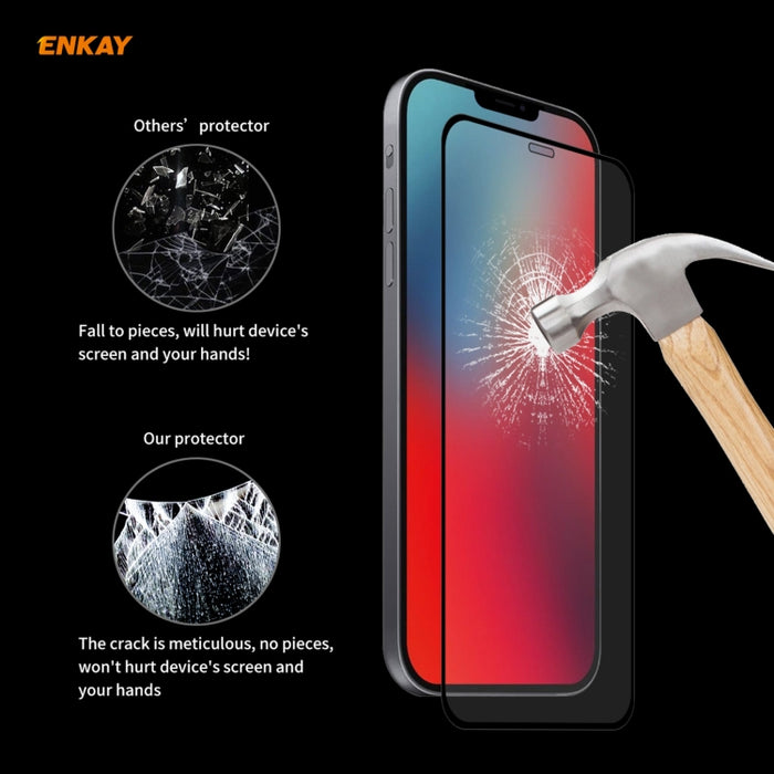 Hat-Prince ENKAY 2 en 1 Estuche blando de TPU transparente Cubierta a prueba de golpes + 0.26 mm 9H 2.5D Pegamento completo Cobertura completa Película protectora de vidrio templado, For iPhone 12 mini, For iPhone 12 / 12 Pro, For iPhone 12 Pro Max