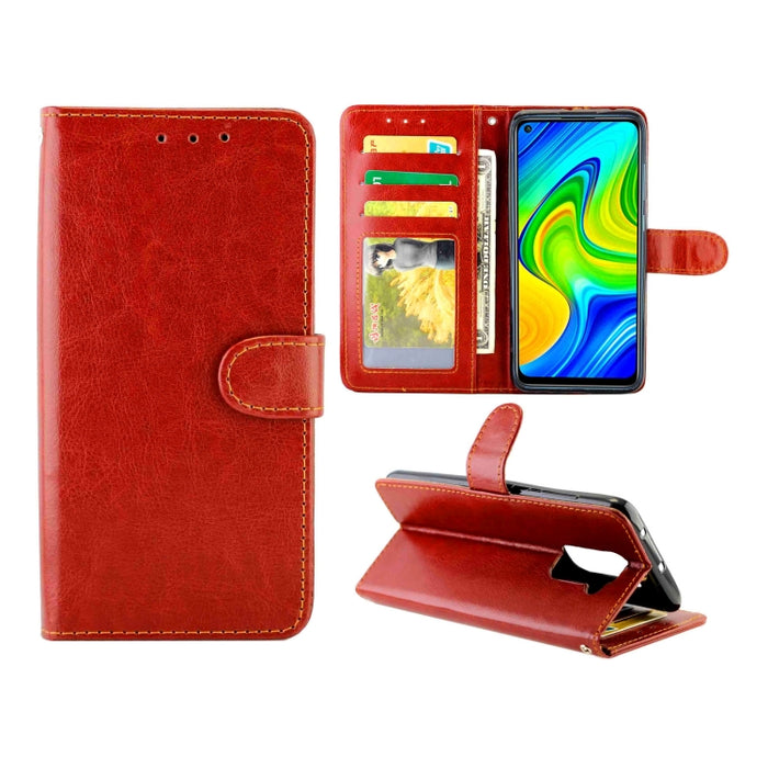 Estuche protector con tapa horizontal de cuero con textura de caballo loco con soporte y ranuras para tarjetas y billetera y marco de fotos, For OPPO Realme C11, For Xiaomi Mi 10 Ultra, For Xiaomi Redmi 10X(4G)/Redmi Note9, For Xiaomi Redmi 10X(4G)    ...