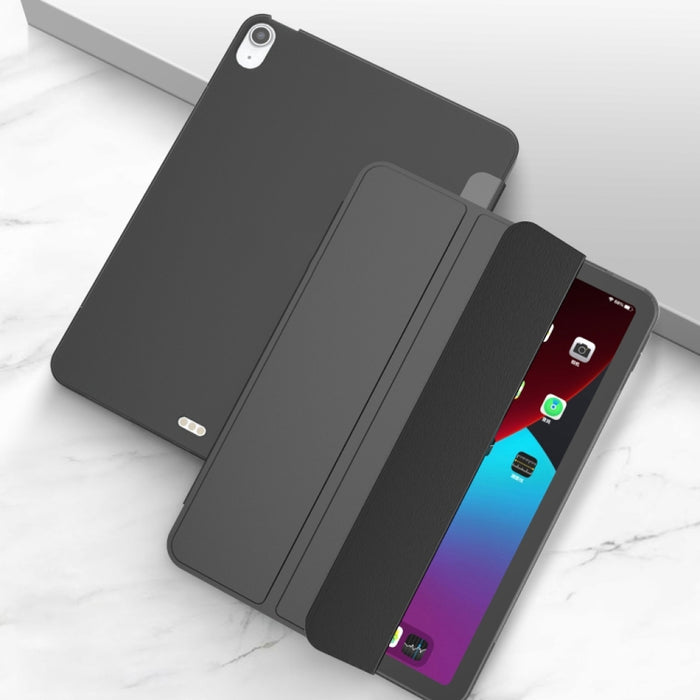 Para iPad Air 2020 10.9 Superficie de tres pliegues PU Cuero TPU Mate Funda inferior suave con soporte y función de reposo / activación