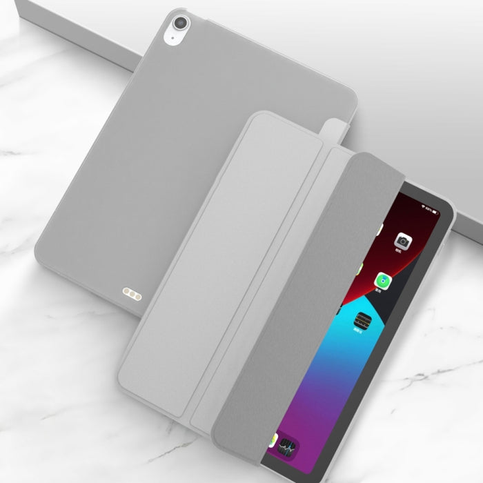 Para iPad Air 2020 10.9 Superficie de tres pliegues PU Cuero TPU Mate Funda inferior suave con soporte y función de reposo / activación