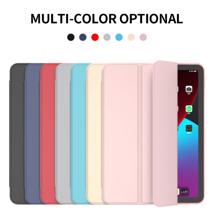 Para iPad Air 2020 10.9 Superficie de tres pliegues PU Cuero TPU Mate Funda inferior suave con soporte y función de reposo / activación