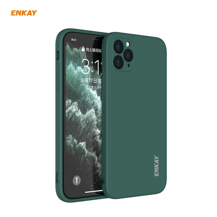 Para iPhone 11 Pro Max Hat-Prince ENKAY ENK-PC066 Funda protectora de silicona líquida con borde recto a prueba de golpes, For iPhone 11 Pro Max