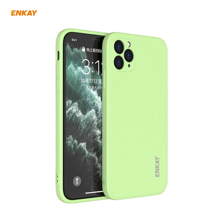 Para iPhone 11 Pro Max Hat-Prince ENKAY ENK-PC066 Funda protectora de silicona líquida con borde recto a prueba de golpes, For iPhone 11 Pro Max