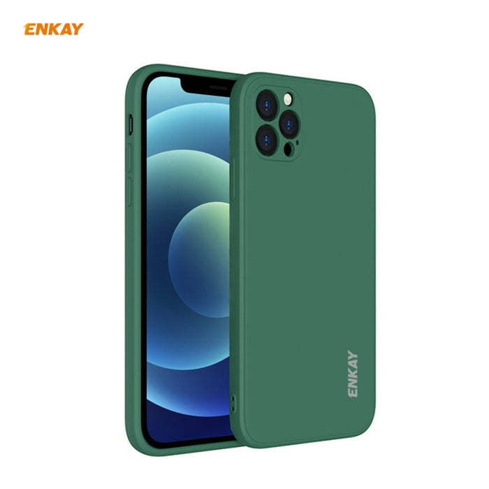 Para iPhone 12 Pro Hat-Prince ENKAY ENK-PC069 Estuche protector a prueba de golpes de borde recto de silicona líquida, For iPhone 12 Pro