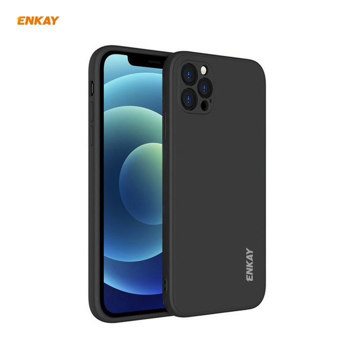 Para iPhone 12 Pro Hat-Prince ENKAY ENK-PC069 Estuche protector a prueba de golpes de borde recto de silicona líquida, For iPhone 12 Pro