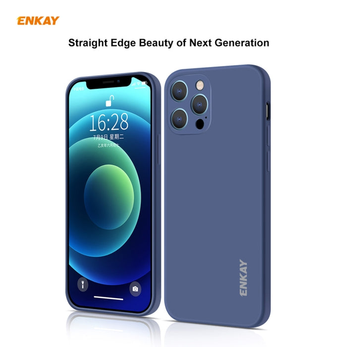 Para iPhone 12 Pro Max Hat-Prince ENKAY ENK-PC070 Funda protectora de silicona líquida con borde recto a prueba de golpes, For iPhone 12 Pro Max