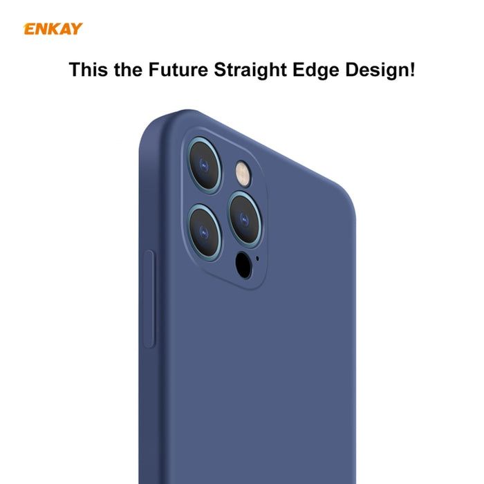 Para iPhone 12 Pro Max Hat-Prince ENKAY ENK-PC070 Funda protectora de silicona líquida con borde recto a prueba de golpes, For iPhone 12 Pro Max