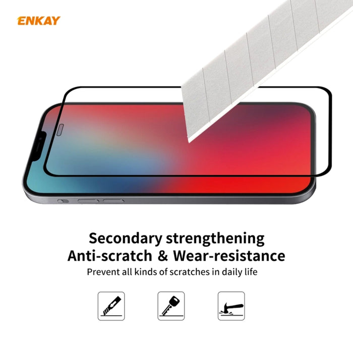 Para iPhone 11 Pro Max Hat-Prince ENKAY ENK-PC0662 Estuche protector a prueba de golpes de silicona líquida con borde recto + 0.26 mm 9H 2.5D Pegamento completo Cobertura completa Película protectora de vidrio templado, For iPhone 11 Pro Max